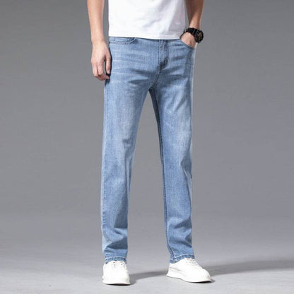 Buycenter Men's Plus Size Jeans - Loose Straight Fit, Mid-High Waist - Buy Center US