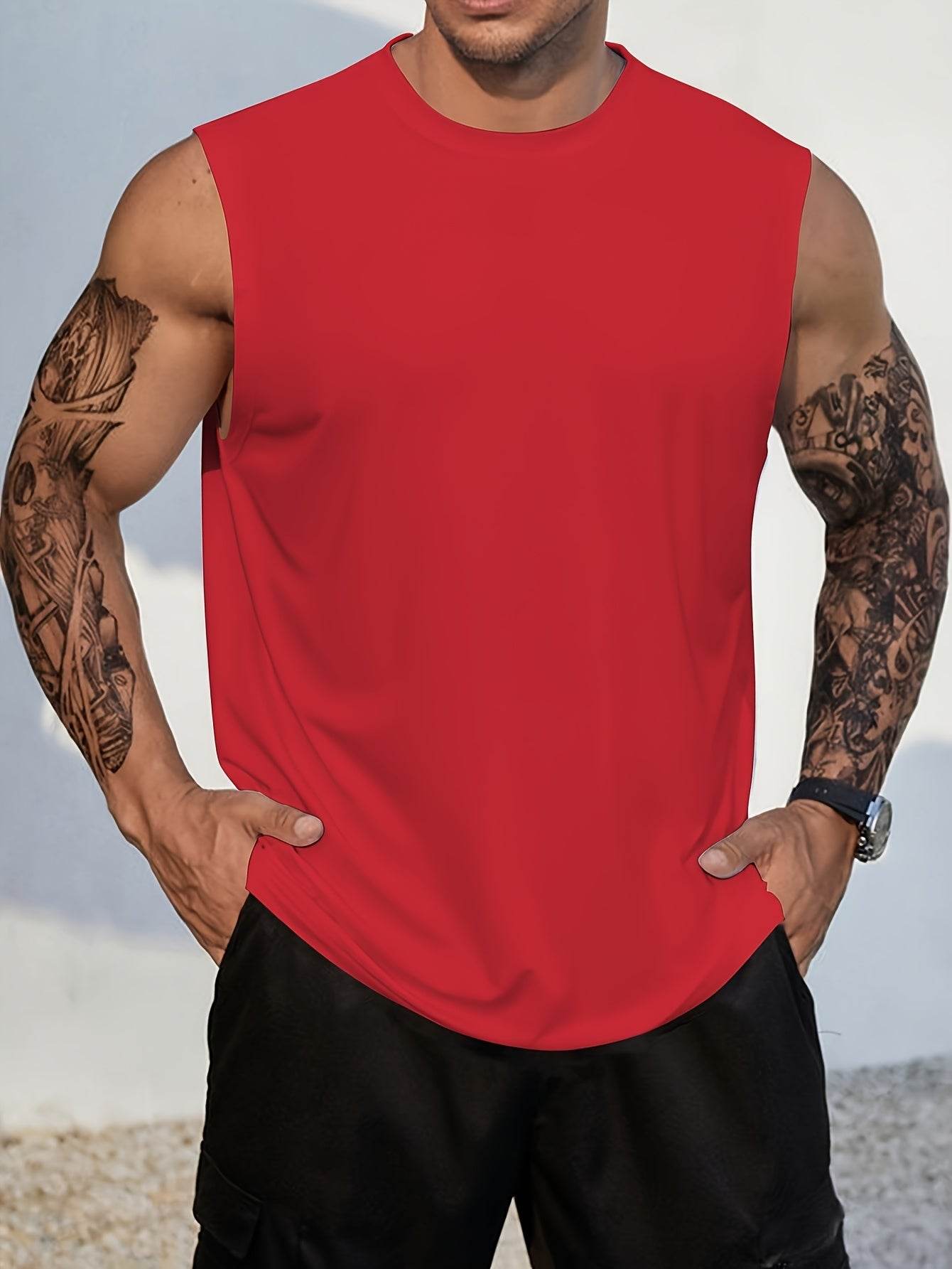 Men's Lion Graphic Print Tank Top - Casual Summer Vest, Skinny Fit - Buy Center US