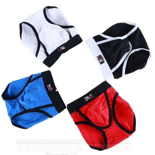Buycenter Men's Low Waist Cotton Briefs - Solid Colors, Breathable Comfort - Buy Center US