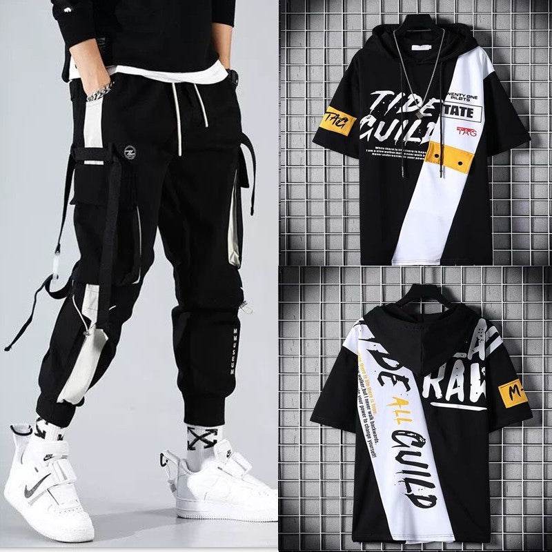 Buycenter Loose Hip-Hop Overalls for Men - Summer Fashion with Hood - Buy Center US