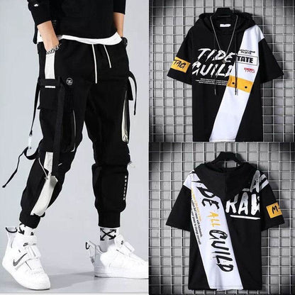 Buycenter Loose Hip-Hop Overalls for Men - Summer Fashion with Hood - Buy Center US
