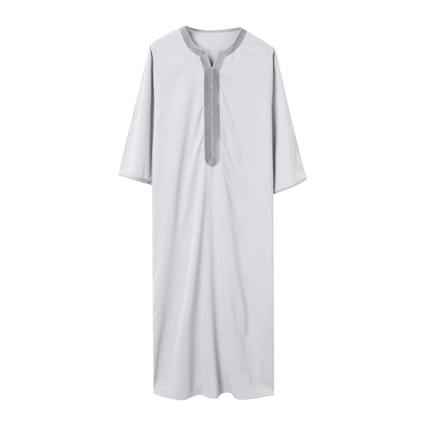Buycenter Men's Ivory White Embroidery Robe - Sizes M to XXXX-L - Buy Center US