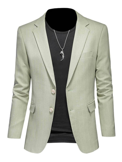 Buycenter Men's Casual Business Suit Set - Light Green Jacket & Vest - Buy Center US