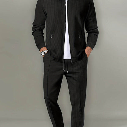 Casual September Jacket and Pants Set - Long Sleeve, Solid Color - Buy Center US