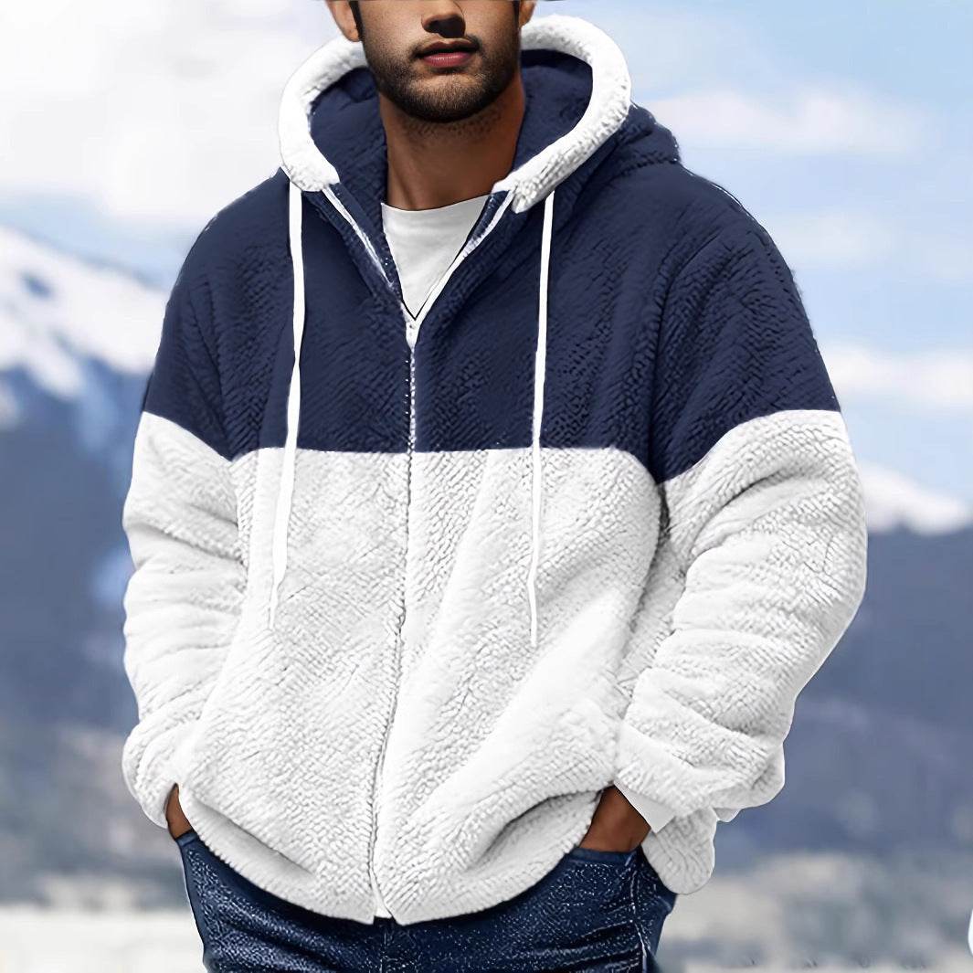 Buycenter Men's Fleece Thermal Jacket - Double-sided, Loose Fit, Regular Length - Buy Center US