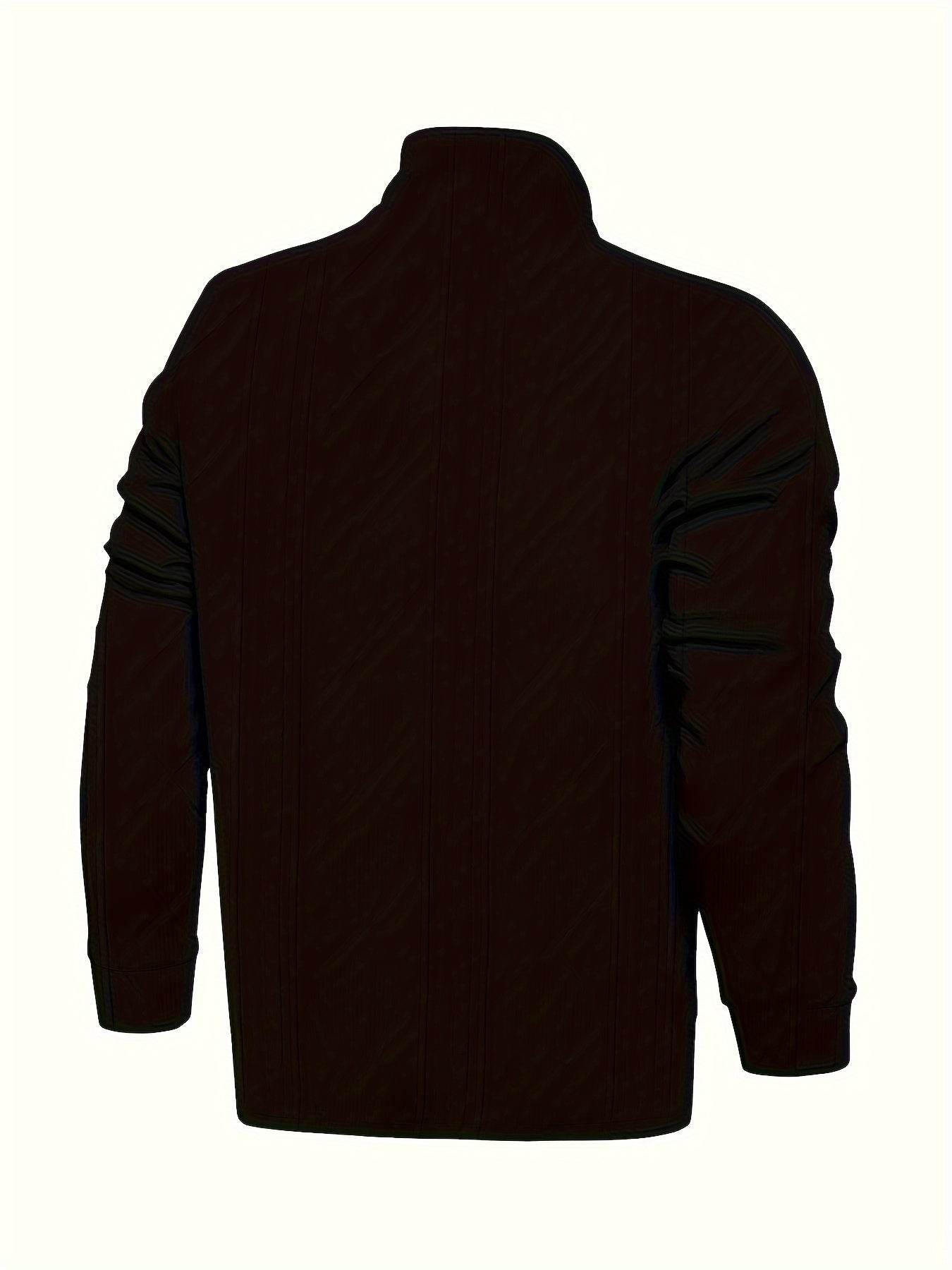 Casual Men's Jacket and Pants Set - Comfortable V-Neck, Perfect for Fall - Buy Center US