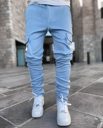 Buycenter Men's Multi Pocket Cargo Pants - Athleisure, Mid-Waist Design - Buy Center US