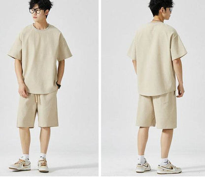 Buycenter Casual Sports Set - Loose Fit Short Sleeves & Shorts - Buy Center US
