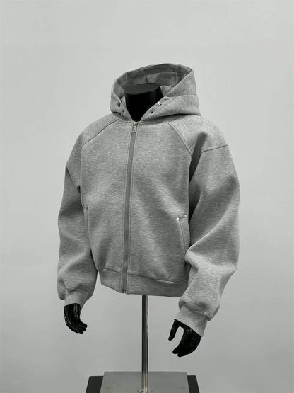 Buycenter Trendy Loose Retro Cardigan Sweater - Zippered & Hooded - Buy Center US