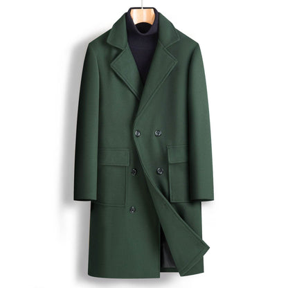 Buycenter Men's Double Breasted Mid-Length Coat - Stylish & Hooded - Buy Center US