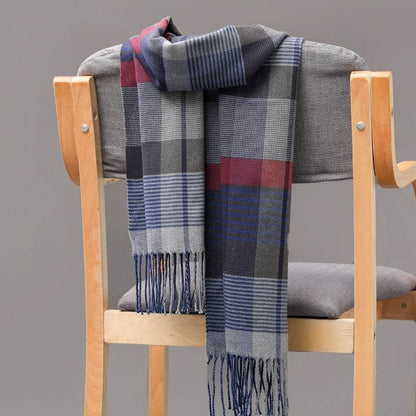Buycenter British Plaid Cashmere Tassel Scarf for Couples & Kids - Buy Center US