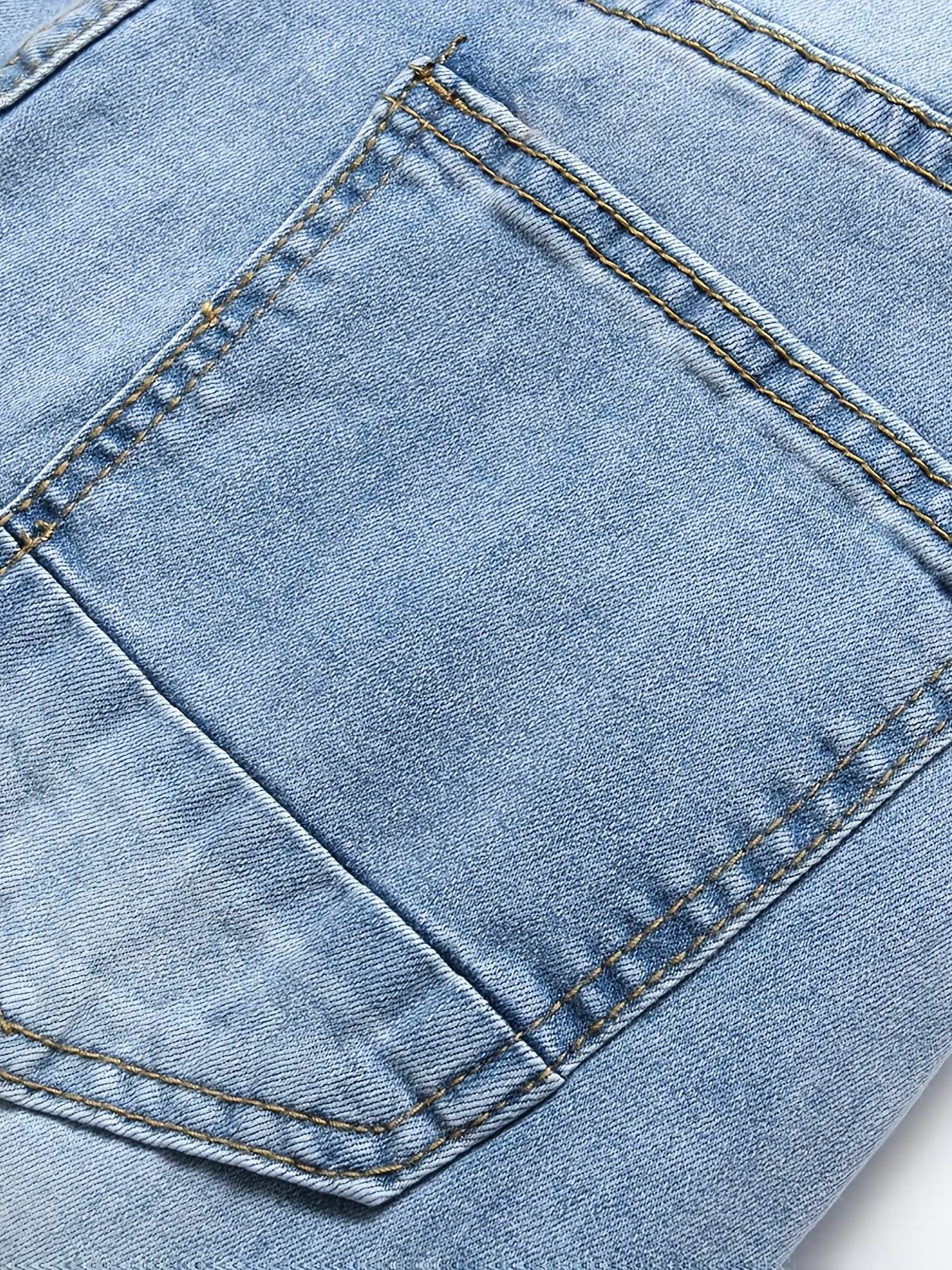 Men's Casual Skinny Jeans - High-Quality, Trendy Raw Wash Design - Buy Center US