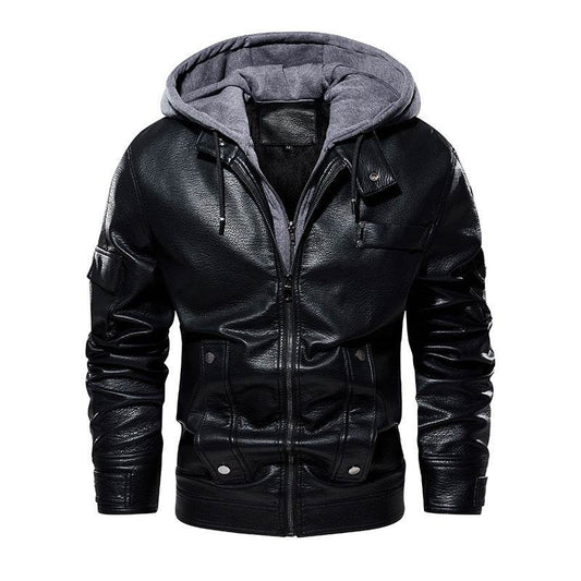 Buycenter Men's Leather Coat - Fashionable Warm Jacket for Winter - Buy Center US