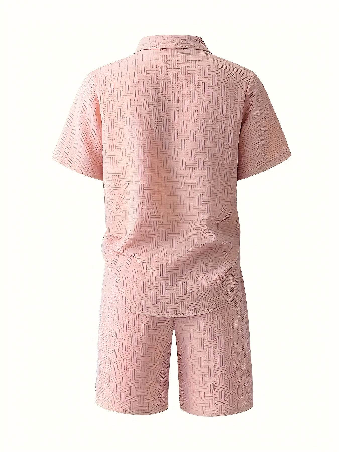 Men's Casual Summer Shirt and Shorts Set - 100% Polyester Comfort - Buy Center US