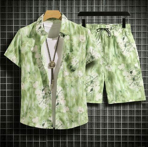Buycenter Men's Hawaiian Beach Suit - Loose Quick-Dry Short Sleeve Shirt - Buy Center US