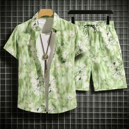 Buycenter Men's Hawaiian Beach Suit - Loose Quick-Dry Short Sleeve Shirt - Buy Center US