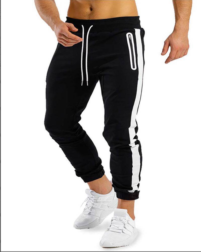 Men's Trendy Fitness Sports Trousers - Side Contrast Velcro Design - Buy Center US