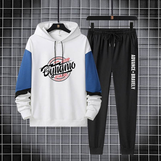 Buycenter Paneled Hooded Cotton Sweatshirt Set - Casual Leisurewear for All Sizes - Buy Center US