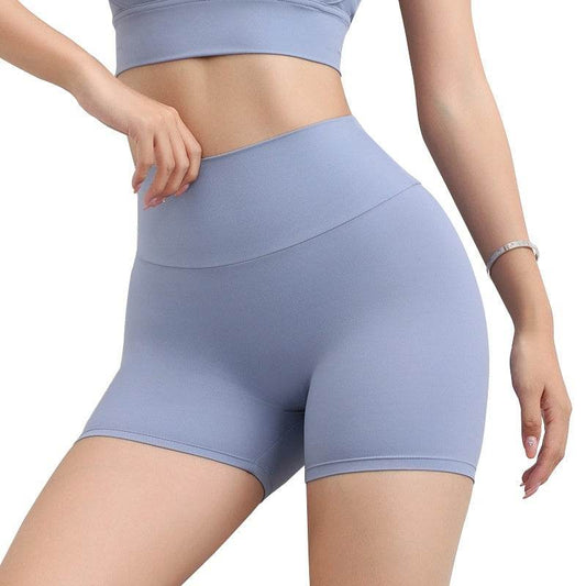 Women's High Waist Sport Shorts - Solid Color, Moisture-Wicking Design - Buy Center US