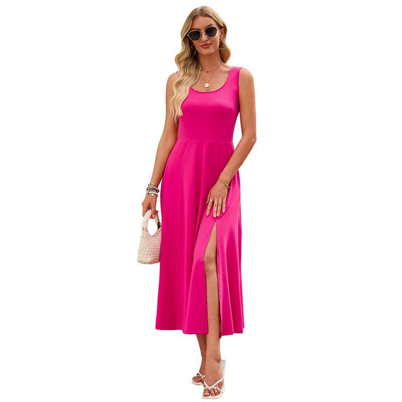 Elegant Sleeveless Long Knitted Dress - European & American Style - Buy Center US