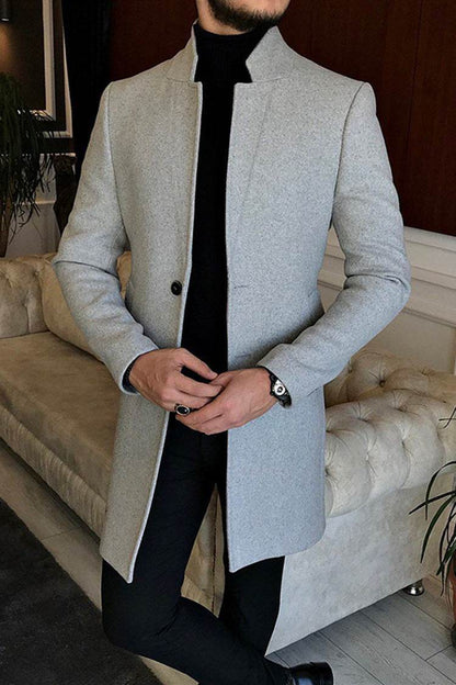 Buycenter Men's Woolen Coat - Stylish European & American Patterns - Buy Center US