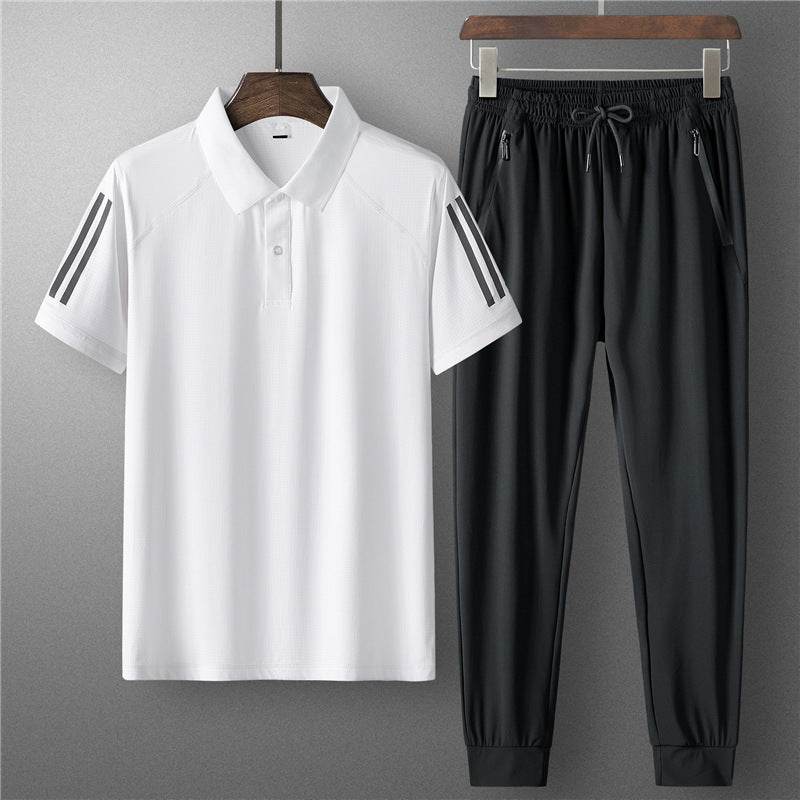Buycenter Men's Summer Sports Suit - Ice Silk, Casual & Comfortable - Buy Center US