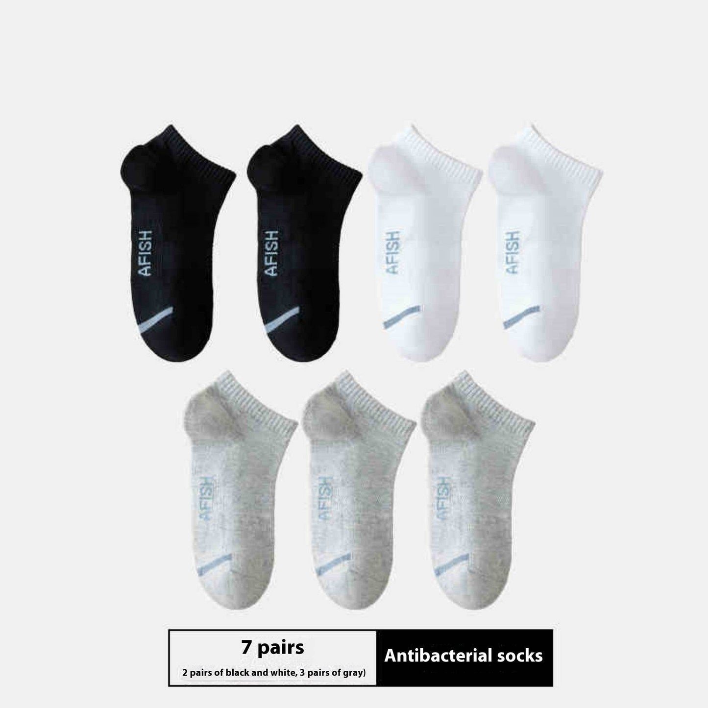 Buycenter Men's Thin Sport Socks - 7 Pairs, Breathable and Antibacterial - Buy Center US