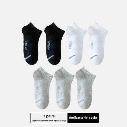 Buycenter Men's Thin Sport Socks - 7 Pairs, Breathable and Antibacterial - Buy Center US