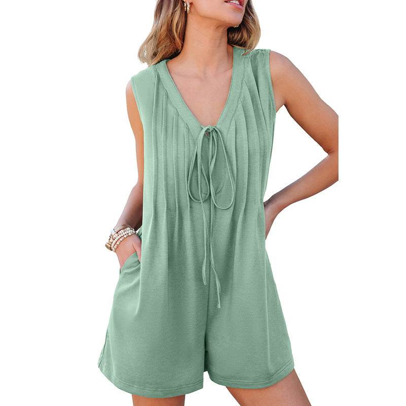 All-match Lace-up Multi-pocket Jumpsuit - Casual Korean Style Outfit - Buy Center US