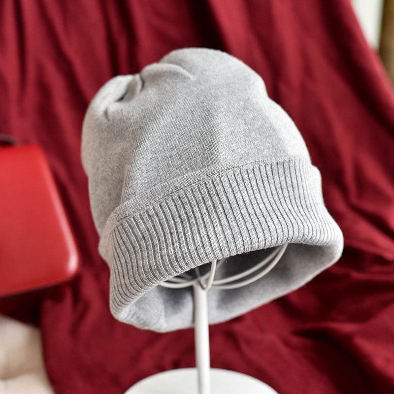 Buycenter Women's Simple Solid Color Knitted Wool Hat - Casual Style - Buy Center US