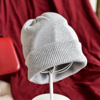 Buycenter Women's Simple Solid Color Knitted Wool Hat - Casual Style - Buy Center US