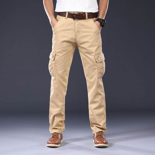 Buycenter Tough Guy Overalls - Men's Cotton Casual Pants in Khaki & Gray - Buy Center US