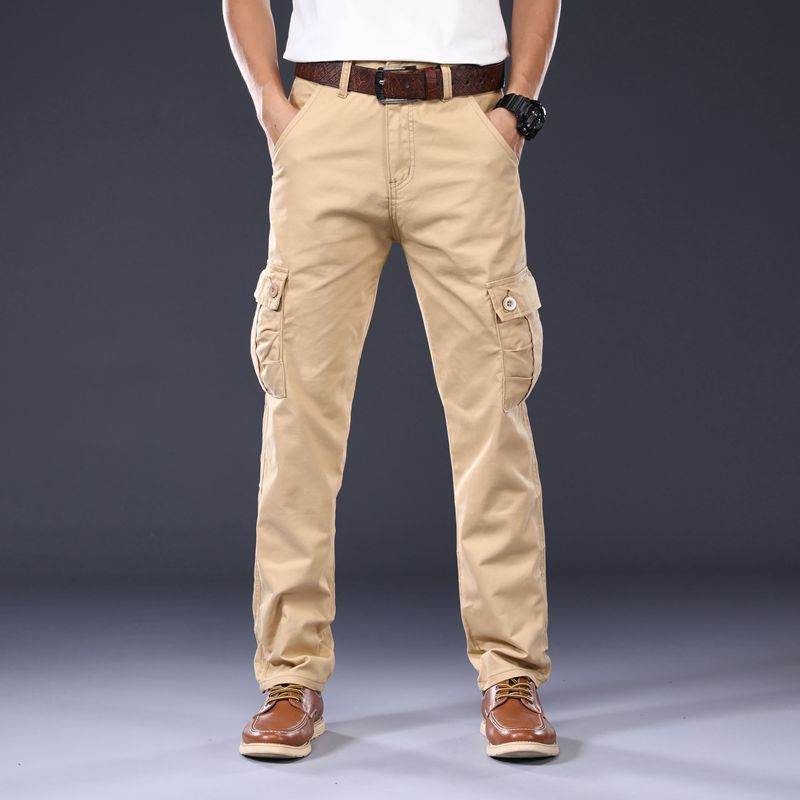 Buycenter Tough Guy Overalls - Men's Cotton Casual Pants in Khaki & Gray - Buy Center US