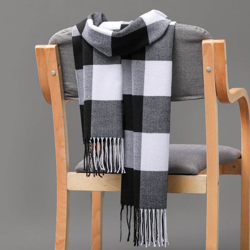 Buycenter British Plaid Cashmere Tassel Scarf for Couples & Kids - Buy Center US