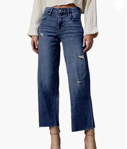 Women's High Waisted Loose Jeans - Comfortable Fit in Sizes 6-18 - Buy Center US