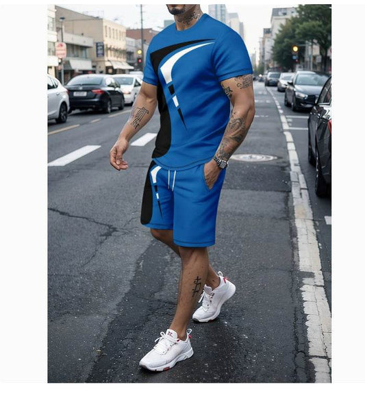 Men's Casual Printed T-Shirt & Shorts Set - Comfortable Sportswear - Buy Center US
