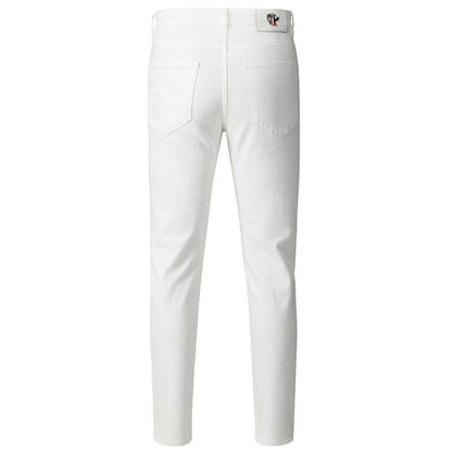 Stylish Mid-Waist Hole Patch Washed Jeans for Teenagers - Korean Style - Buy Center US