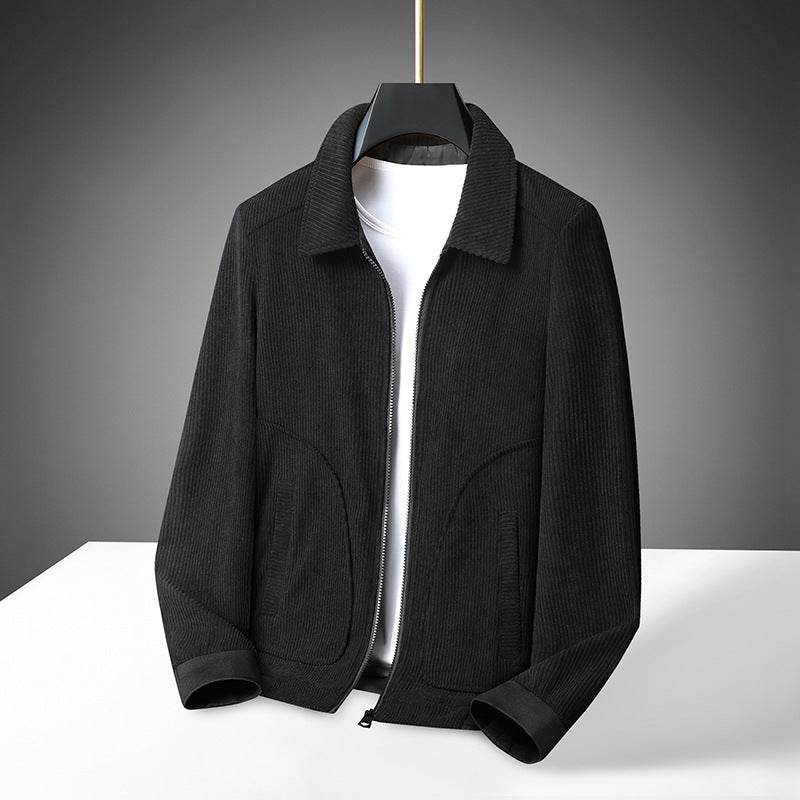 Buycenter Plus Size Corduroy Coat - Rust Red, Khaki, Navy & Black - Buy Center US