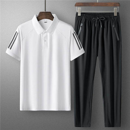 Buycenter Men's Summer Sports Suit - Ice Silk, Casual & Comfortable - Buy Center US