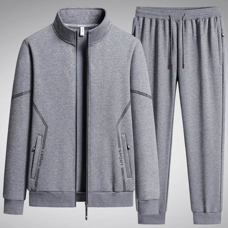 Buycenter Men's Fleece-Lined Sports Suit - Thick Two-Piece Set - Buy Center US