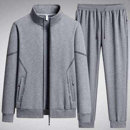 Buycenter Men's Fleece-Lined Sports Suit - Thick Two-Piece Set - Buy Center US