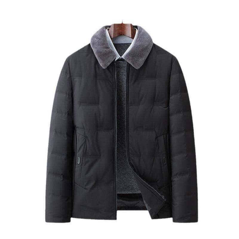 Buycenter Detachable Wool Lapel Business Jacket for Middle-Aged Men - Buy Center US