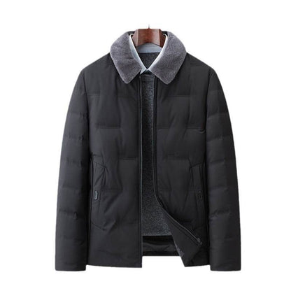 Buycenter Detachable Wool Lapel Business Jacket for Middle-Aged Men - Buy Center US
