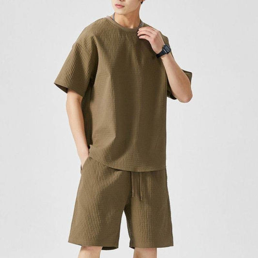 Buycenter Casual Sports Set - Loose Fit Short Sleeves & Shorts - Buy Center US