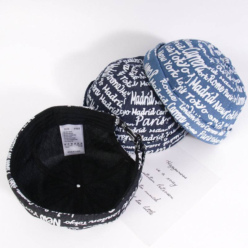 English Graffiti Landlord Hat - Stylish Cotton Dome Cap for Trendy Looks - Buy Center US