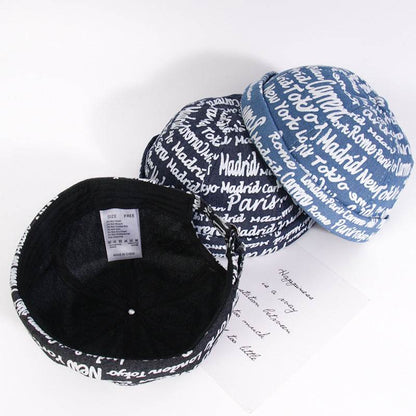 English Graffiti Landlord Hat - Stylish Cotton Dome Cap for Trendy Looks - Buy Center US