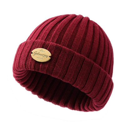Men's Thick Wool Knitted Hat - Windproof & Warm for Autumn/Winter - Buy Center US