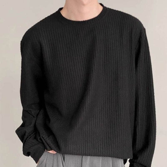 Men's Autumn Loose Casual Shirt - Versatile Pullover in Solid Colors - Buy Center US