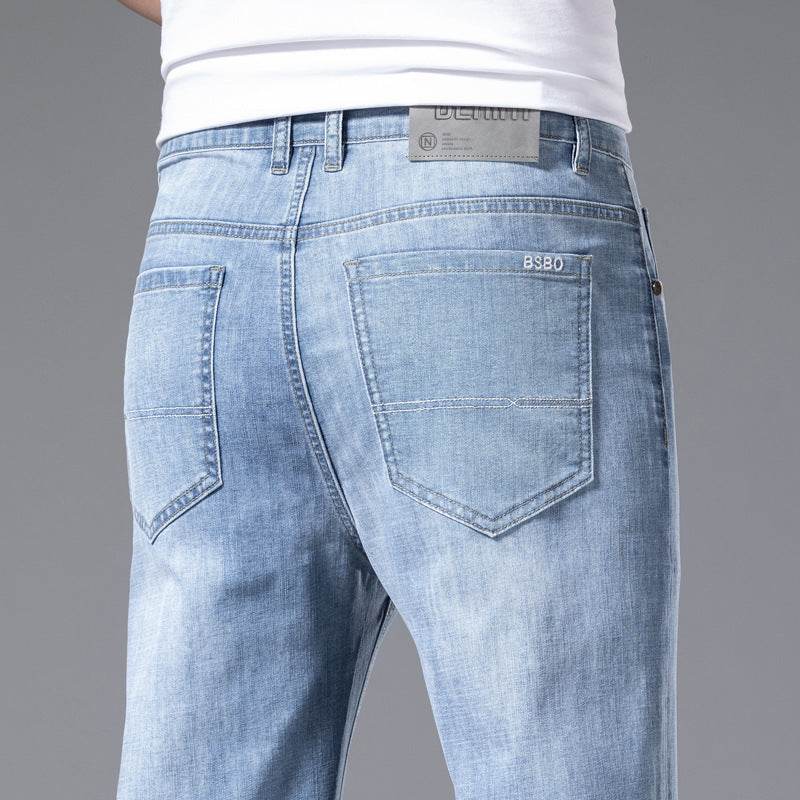 Buycenter Men's Plus Size Jeans - Loose Straight Fit, Mid-High Waist - Buy Center US