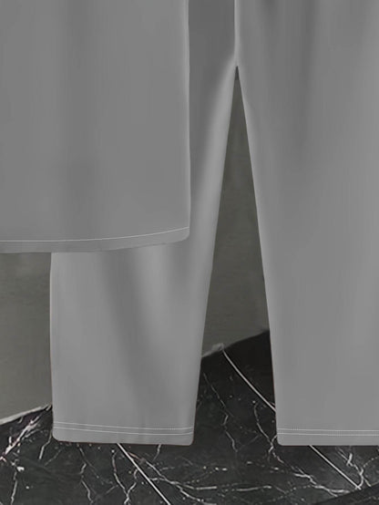 Stylish Men's Casual Suit Set - Top & Pants - Perfect for Spring/Fall - Buy Center US